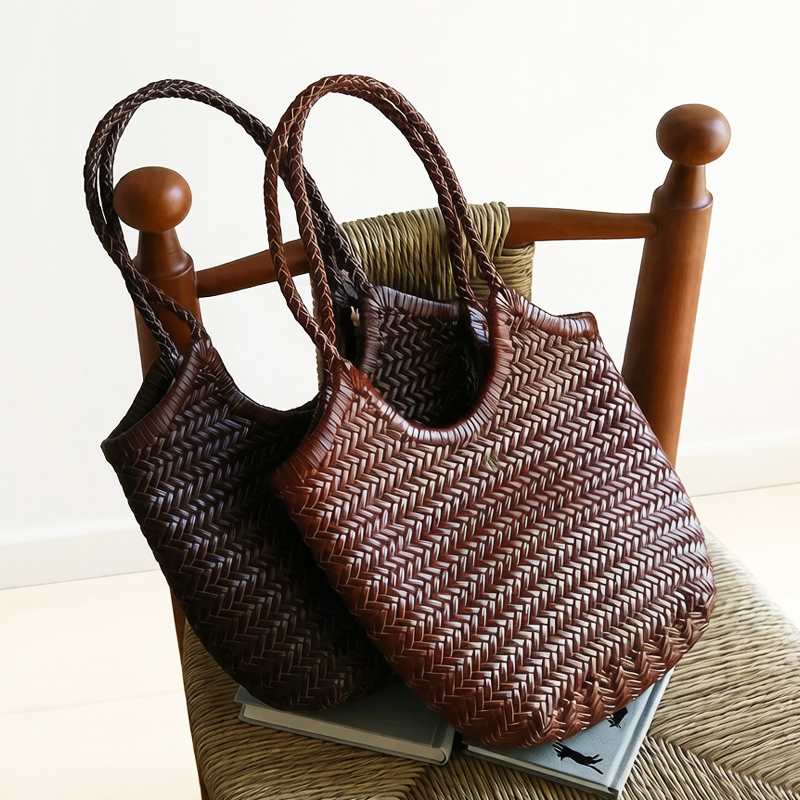 Luxury Bags Vintage - Handgeweven lederen draagtassen voor dames Luxe