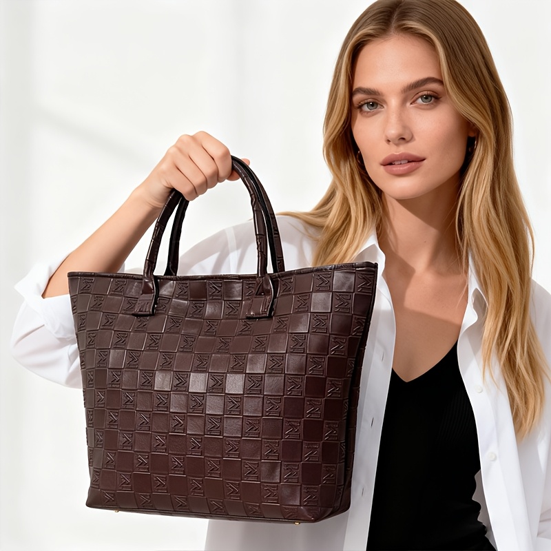 Luxury Bags Vintage - Lichte luxe diepbruine gewatteerde damestas met