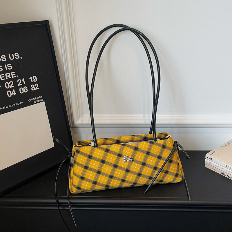 Luxury Bags That Are Affordable - Mode Microfiber Gestreepte Geruite Rits Handtassen