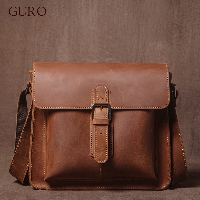 Luxury Bags For Men - GURO Luxe Merk Echt Lederen Schoudertas