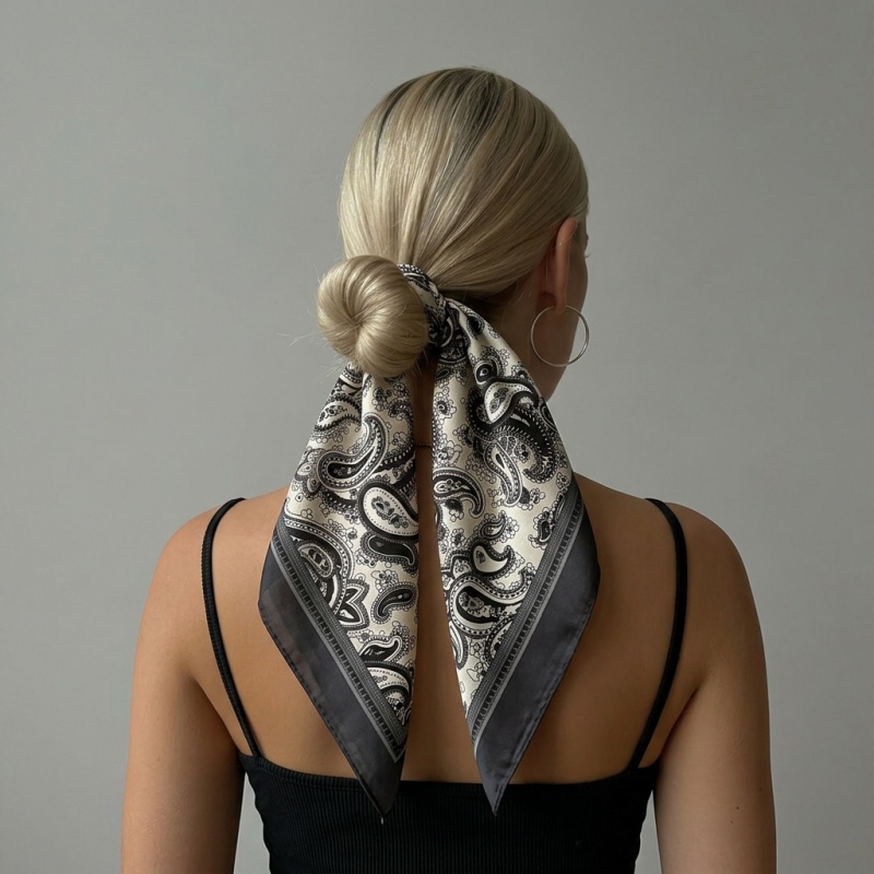 Luxury Bags Vintage - Luxe satijnen vierkante sjaal met paisley