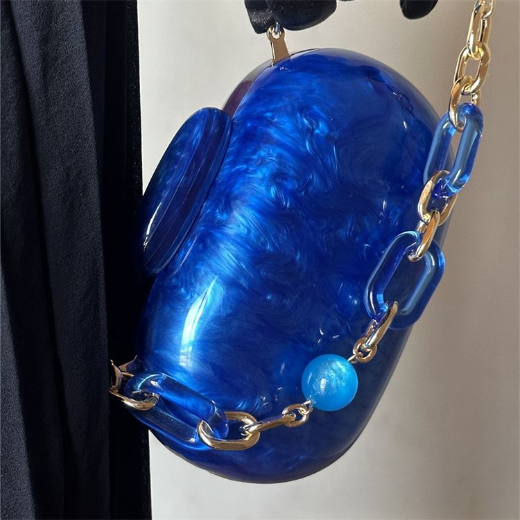 Luxury Bags Blue - Luxe Mode Klein Blauw Marmer Patroon