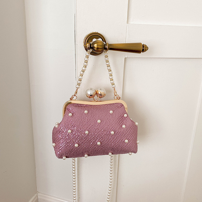 Luxury Bags That Are Affordable - Glitter Pearl Decor Kiss Lock Avondtasje