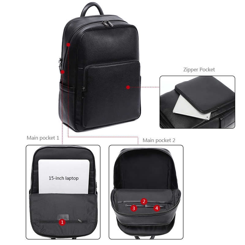 100% koe lederen herenrugzakke - Xl Luxury Bags recensie en prijs