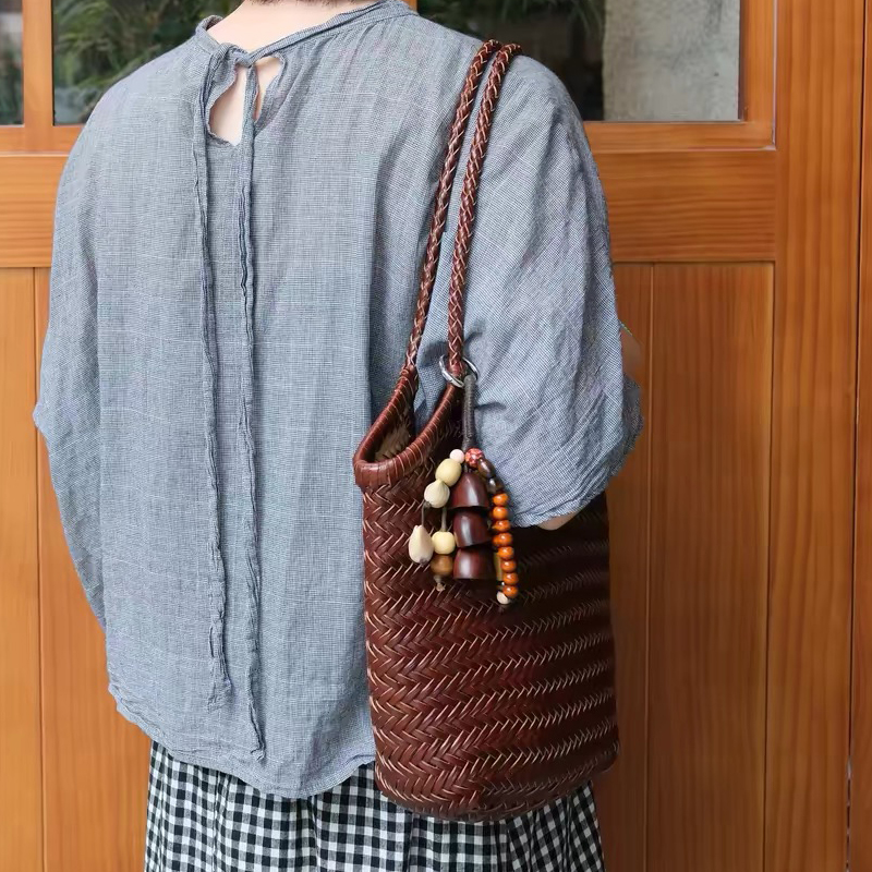 Handgeweven lederen draagtasse - Luxury Bags Vintage recensie en prijs