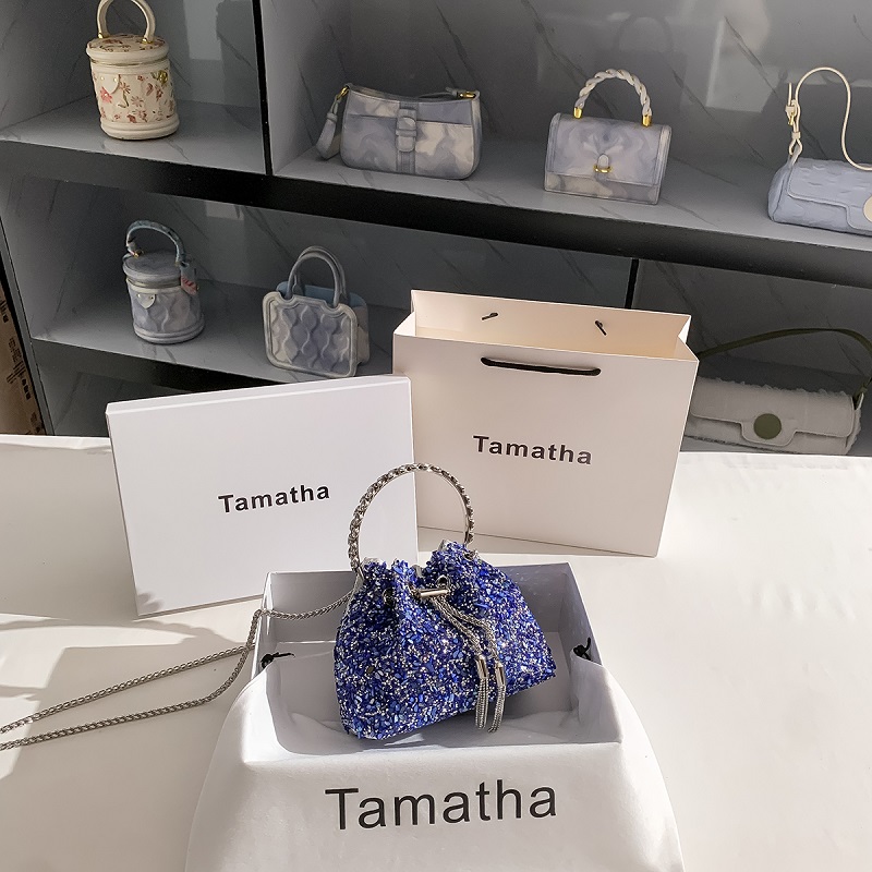 Luxe blauwe stenen emmertas gl - Luxury Bags Blue recensie en prijs